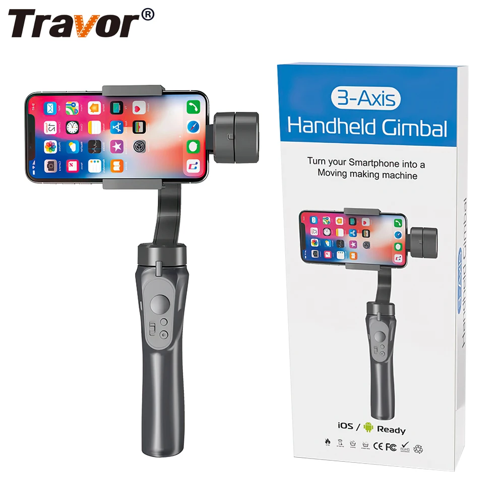 

Travor 3-Axis Handheld Stabilizer Intelligent Anti-shake Gimbal Smartphone for Vlogging Live Broadcast Action Camera