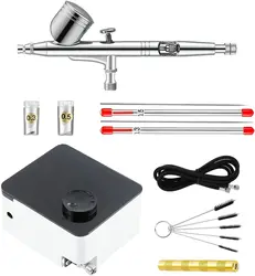 JOYSTAR PRO Dual Action Airbrush Kit with Air Compressor for Makeup Art Paint Nail Beauty Cake Decoration Tattoos Model Artist