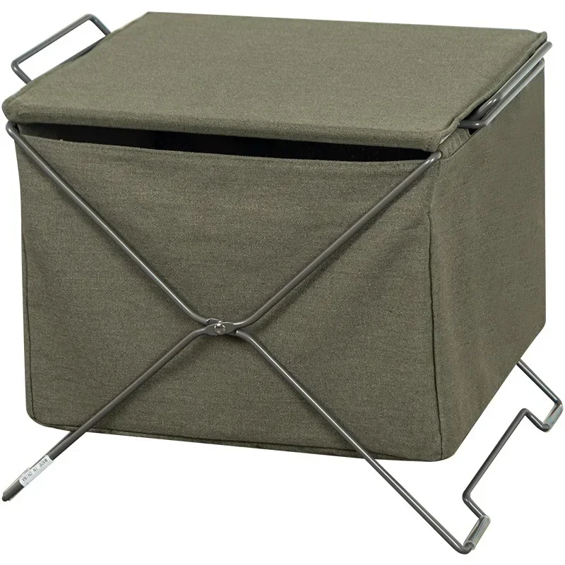 

Japanese-Style Storage Basket, Floor-Mounted Magazine Rack, Canvas Foldable Newspaper Holder for Living Room, Home Storage