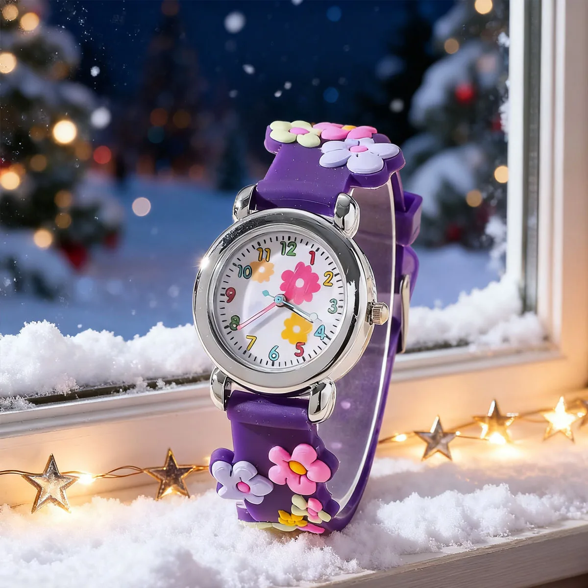 Cute Creative Flower Style Unicorn Quartz Watch for Children, Bracelet Necklace Set, Girls' Accessories