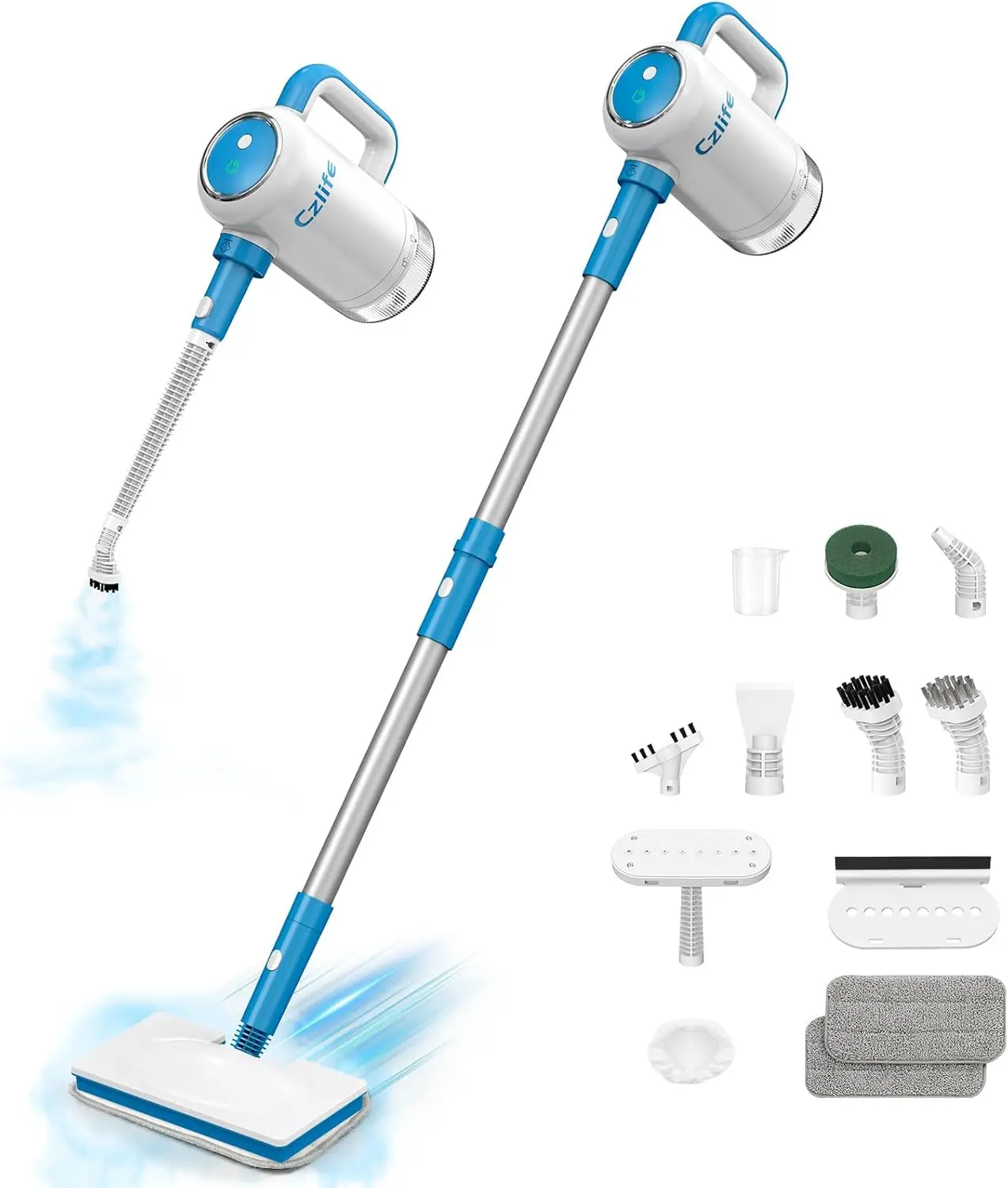 Steam Mop for Floor Cleaning, 13-in-1 Handheld Steam Cleaner for Home Tile Grout Hardwood Laminate Furniture Couch Clothes Carpe