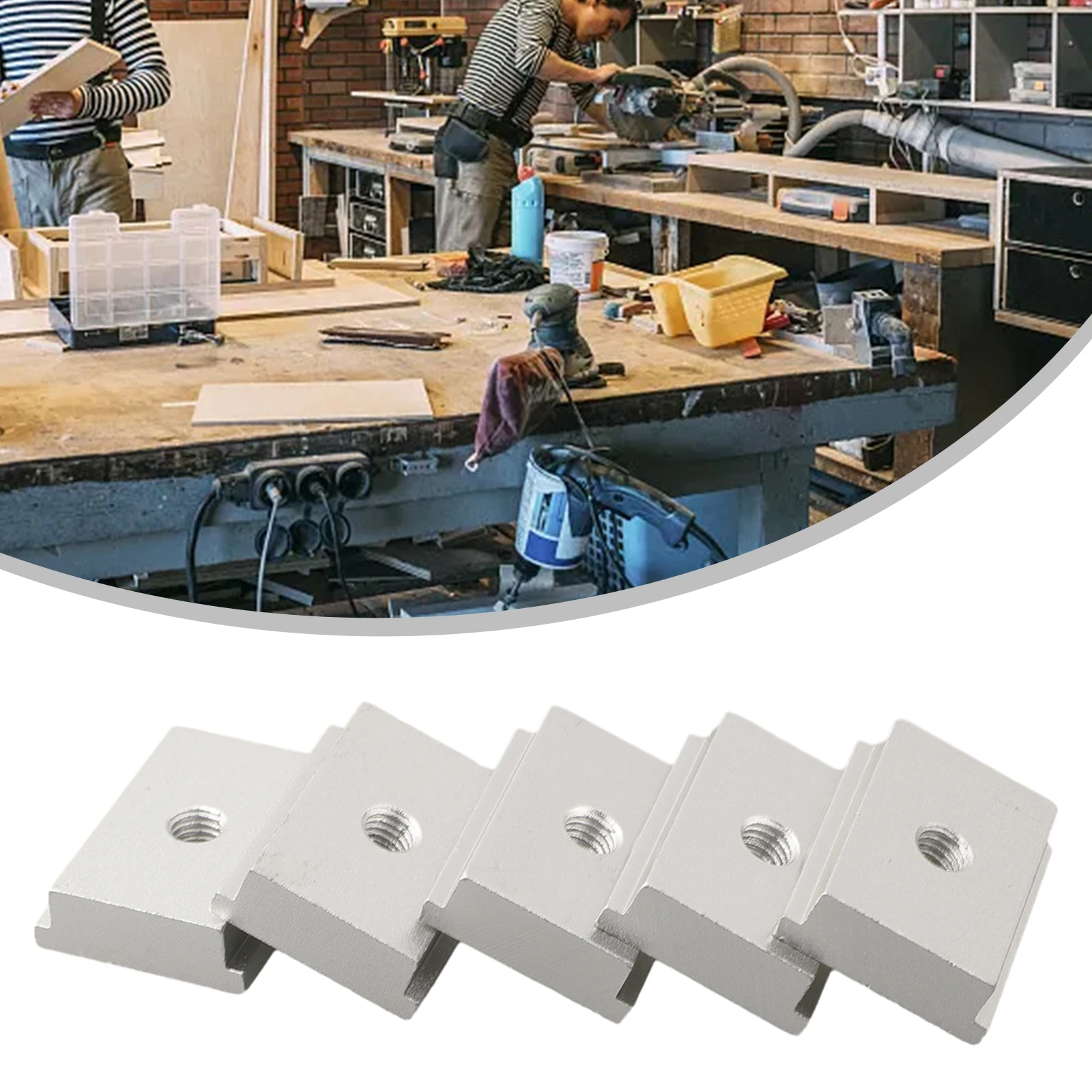 Aluminum Alloy 5pcs T Track Slider M6 M8 Thread Nuts for Woodworking Tables Saws Drills and Miter Saw Accessories