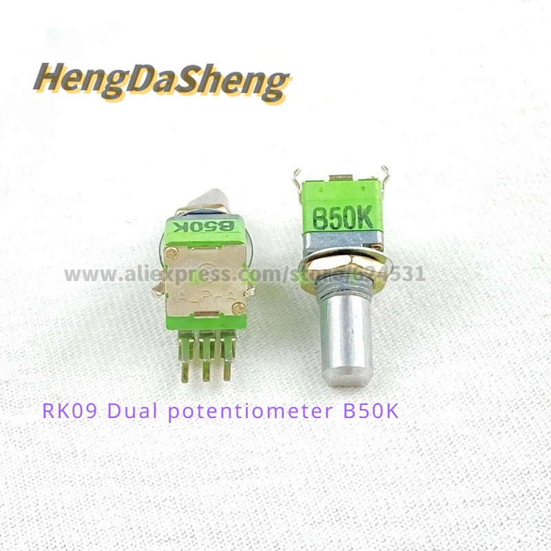 

5Pcs/Lot RK09 B50K Vertical Double Link Precision Potentiometer With Center Positioning Power Amplifier Sound Volume