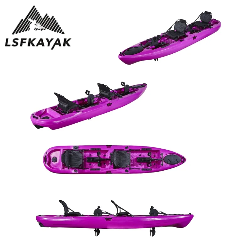 LSF Kayak 4.3m Double Person Light Weight Fishing Boat HDPE For Fishing Surfing Drifting & Cruising