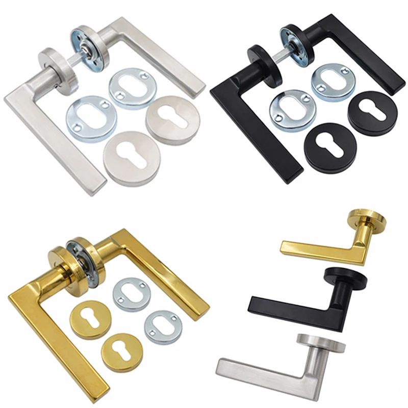 

Brand New Stainless Steel Door Handles Silver/Black/Gold Entrance Passage Privacy Door Lever Handles