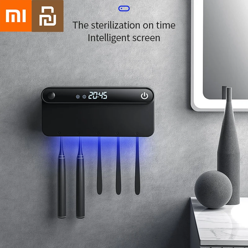 Xiaomi Youpin-Soporte inteligente para cepillo de dientes UV, esterilizador de inducción, dispensador automático de pasta de dientes, pantalla LED