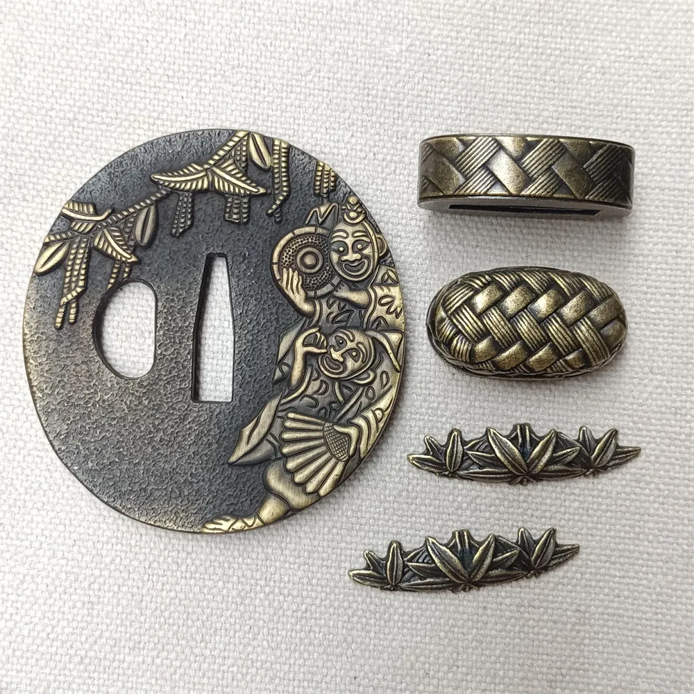 Japanese Katana Sword Fittings Alloy Tsuba And Fuchi Menuki Seppa Habaki Wakizashi Tanto Accessories