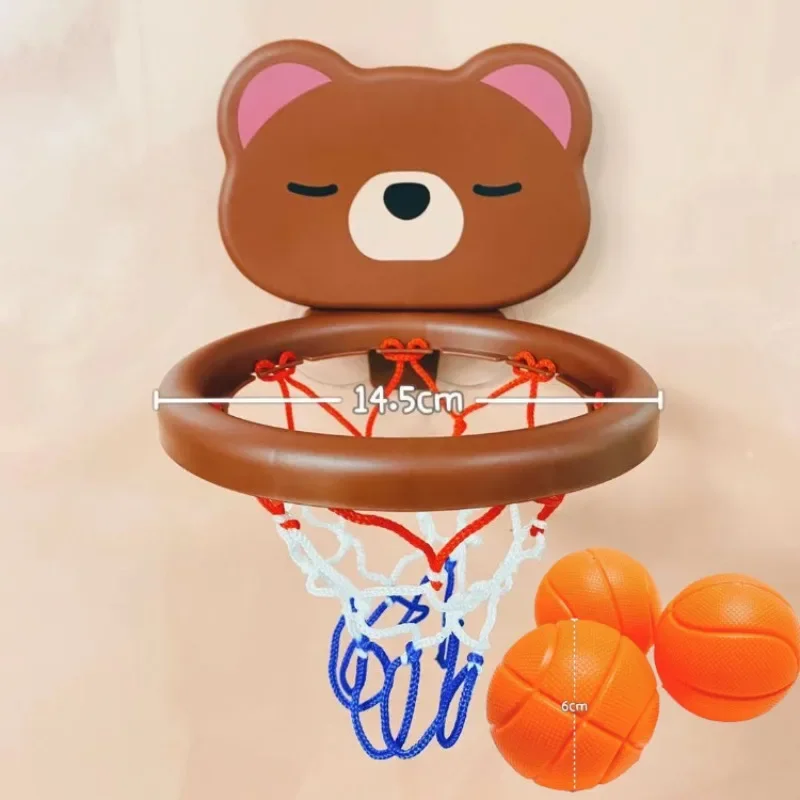Baby Bath Basketball Hoop Set Suction Cup Backboard with 3 Balls Toddler Water Play Toy for Bathtub Fun Mini Cute Shower Gifts