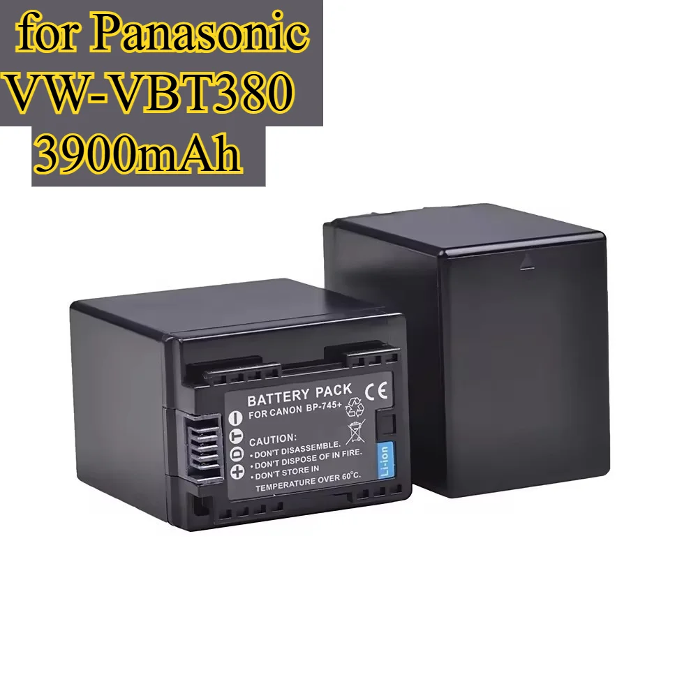 

3900mAh High Capacity Replacement Battery for Panasonic VW-VBT380 / VWVBT380 / VVBT380 - Compatible with Camcorder
