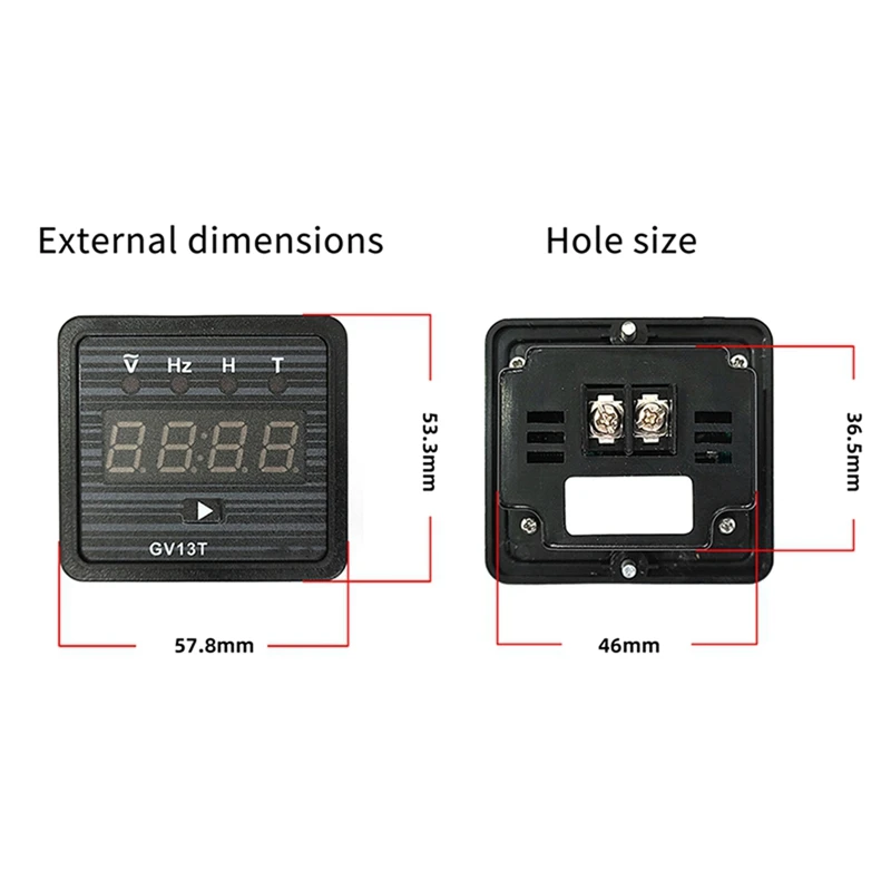 DT16 AC380V Digital Display Voltmeter GV13T for Diesel Generator Panel Meter Frequency Hour Test Instrument