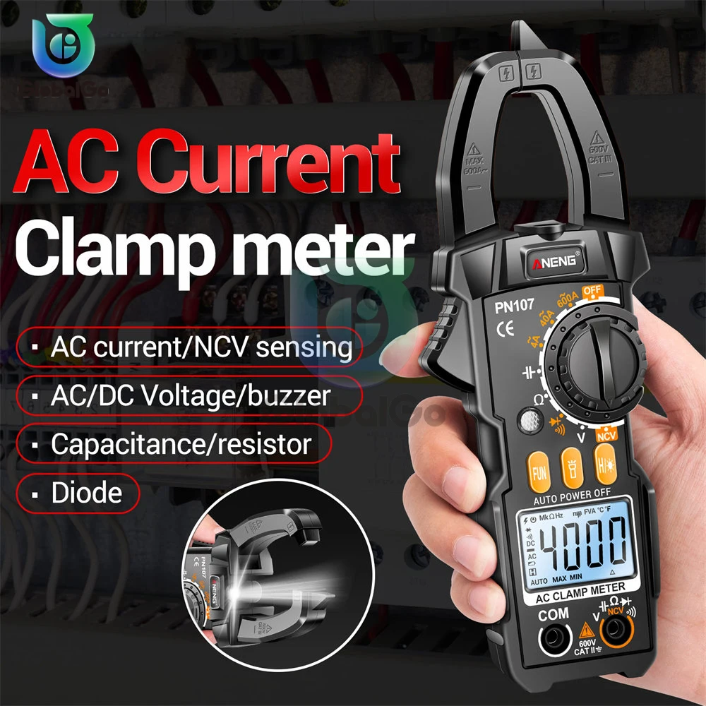 ANENG PN107 4000 Conta Digital Clamp Meter 600A AC Corrente Tester Voltmetro Ammortizzatore NCV Diode Strumenti Elettrici Professionali