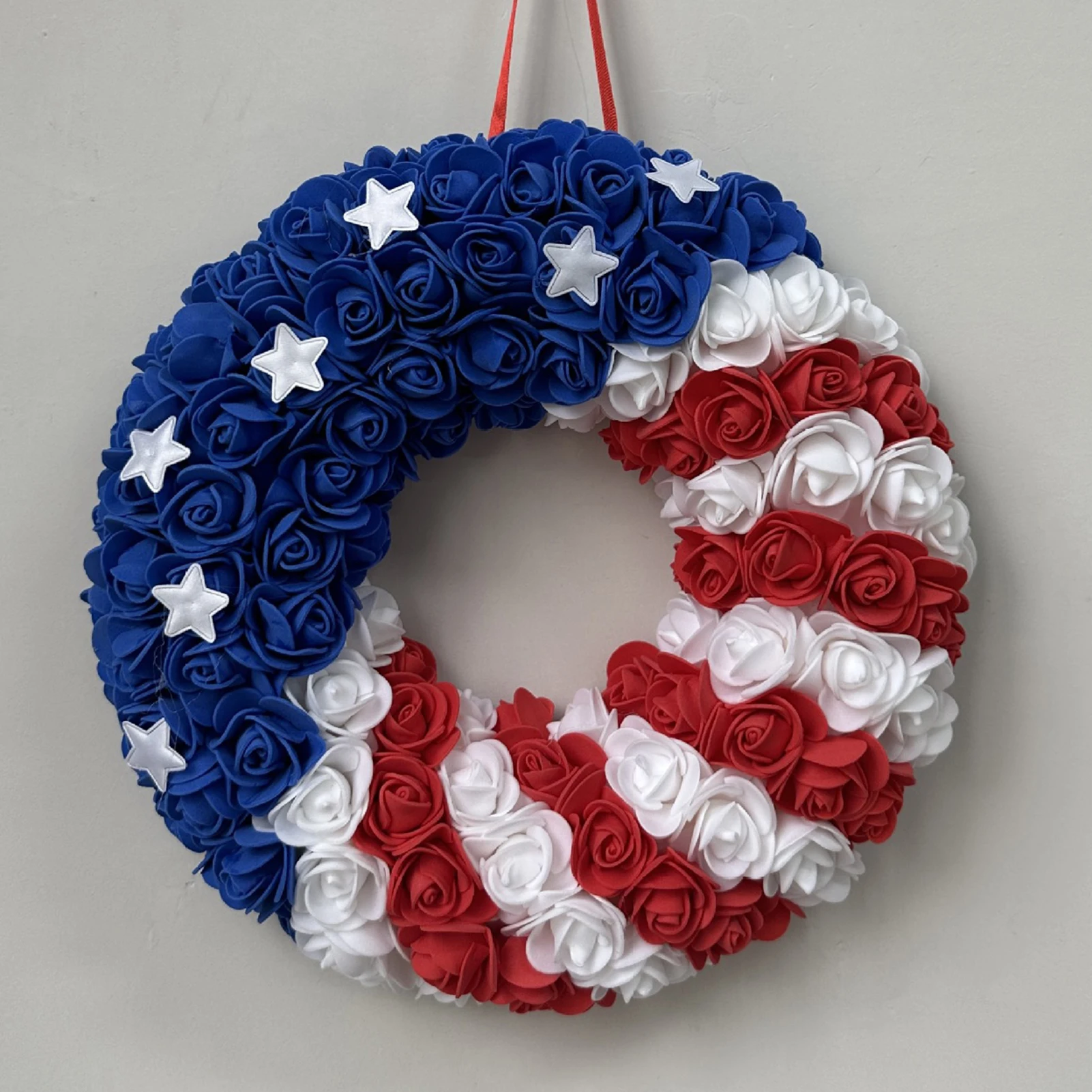 Artificial Wreath 4th Of July Independence Day Wreaths for Patriotic Day Door Window Decorations 30cm Garland Party Supply