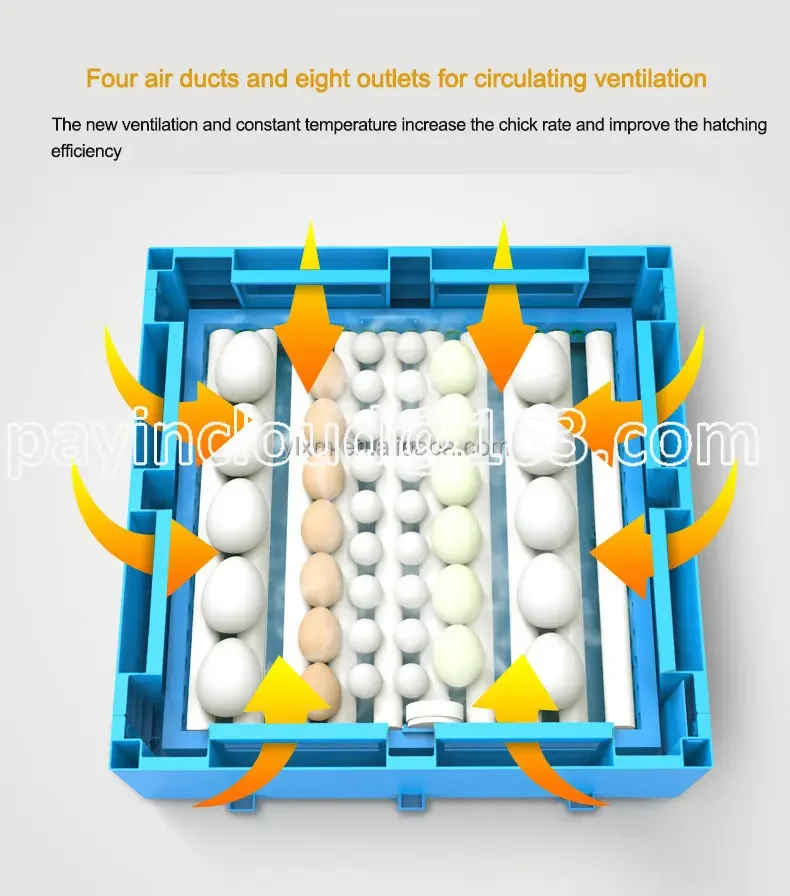 128 Eggs Intelligent Temperature Humidity Control Dual Power Poultry Egg Incubator Automatic Egg Turning Hatcher Machine