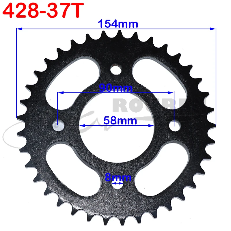 428 520 Chain 37 41 43 45T Teeth 58mm Rear Sprocket for 50cc 70cc 110cc 125cc Dirt Pit Bike  37T 41T ATV Go Kart Accessories - view 6
