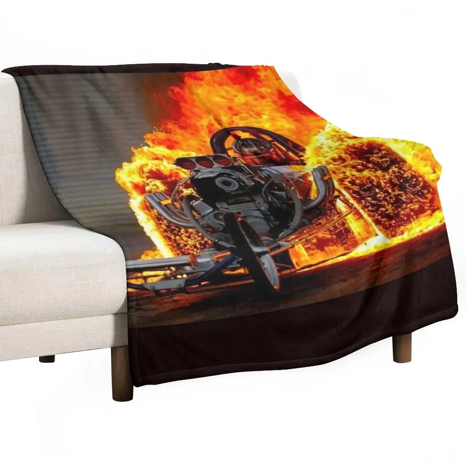 DRAG RACE; Vintage Automobile Burn-Out Print Throw Blanket Furry sofa bed Blankets For Baby Sofa Blankets