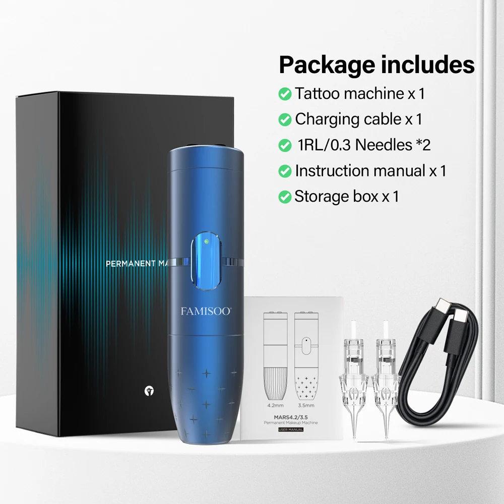 

Универсальная профессиональная беспроводная тату-машинка с аккумулятором 1800 мАч для перманентного макияжа SMP, бровей, губ и тела