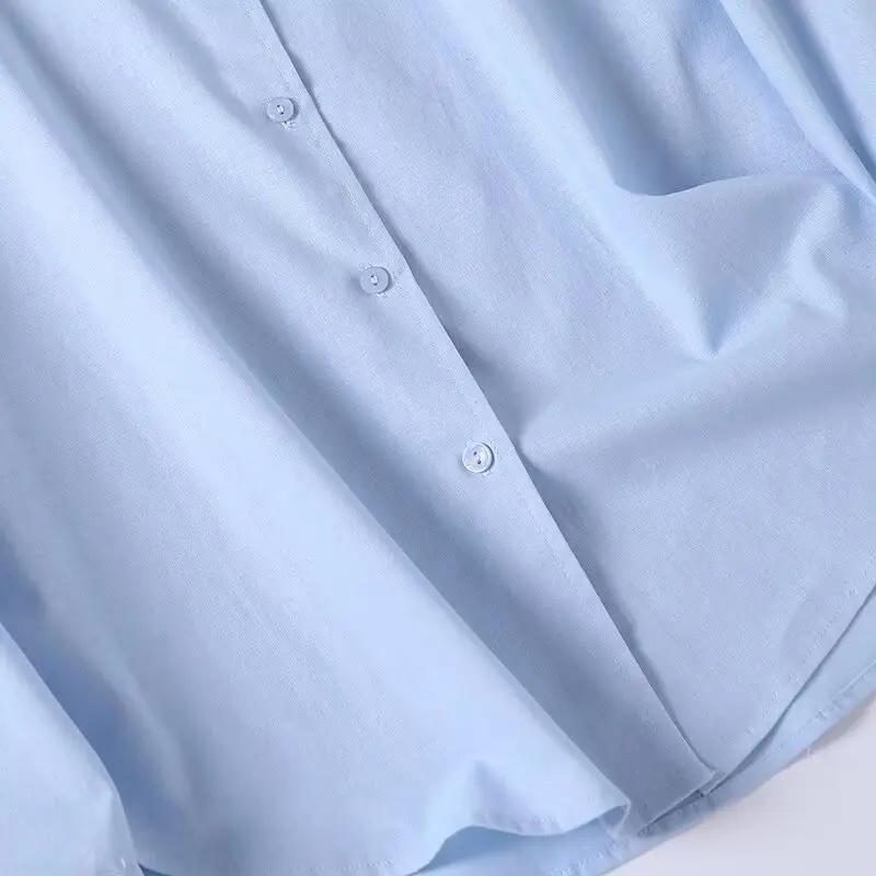 Maxdutti 2025 Summer Shirt Japanese Minimalist Solid Color Cotton Linen Shirt Women Tops Long Sleeve Blouse Women Tops