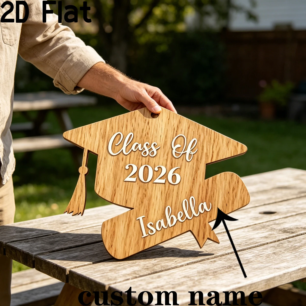 1Pc Custom Graduation Wooden P - Baby Nursery Office recension och pris