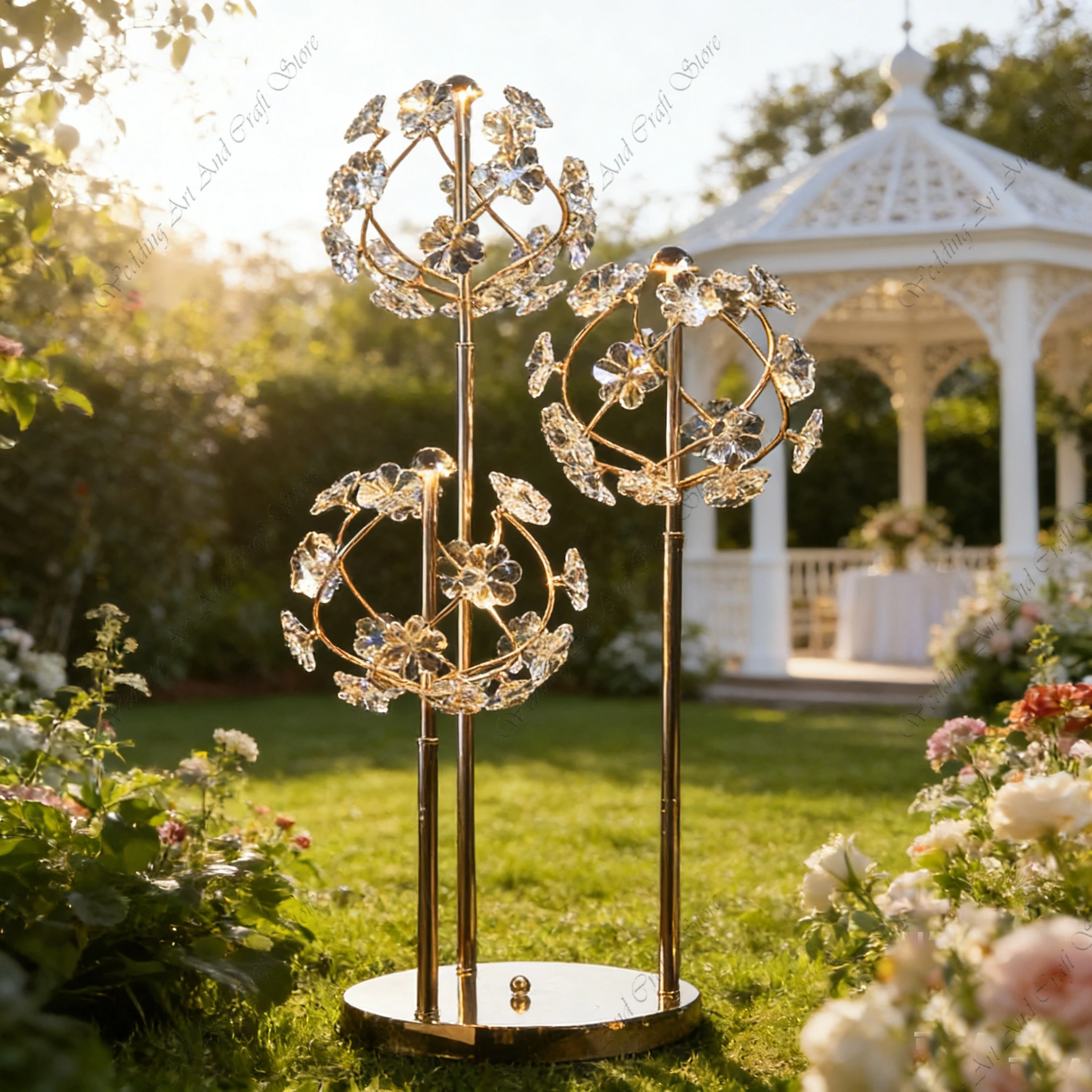 6pcs f30 80-120cm Wedding Road Lamp Gold Electroplating Decorative Wedding Stage Ornaments Stage Floor Lamp Wedding ivy677