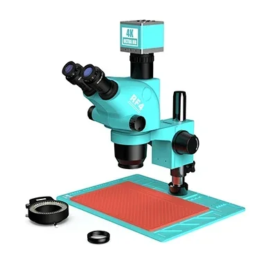 

RF4 4K HD Camera 6.5-65X Electronics Repair Trinocular Microscope with Base for Mobile Phone PCB Soldering Welding Tool