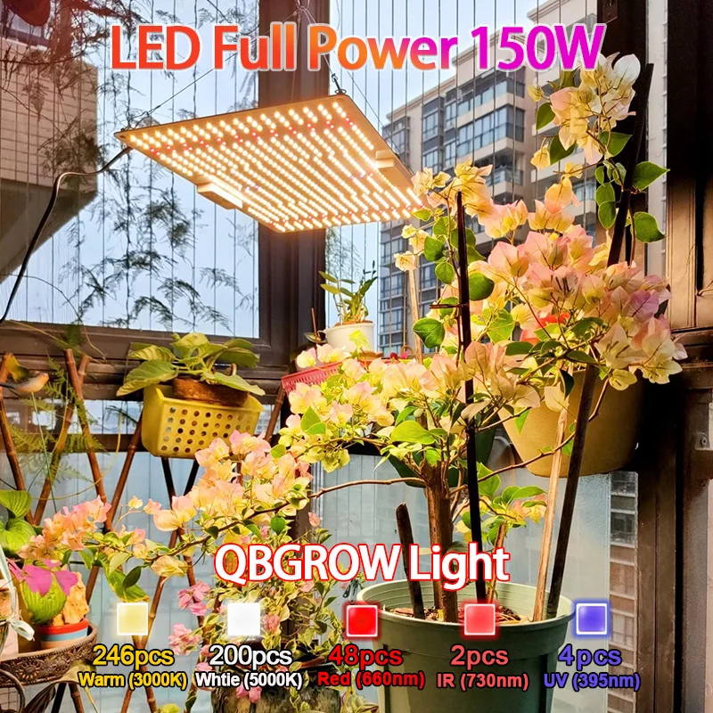 

Newspectrum Plant Grow Light LED Full Spectrum 65W 100W 150W Growth Phytolamp for Indoor Plant Flowers Seedlings Grow Tent Lamps