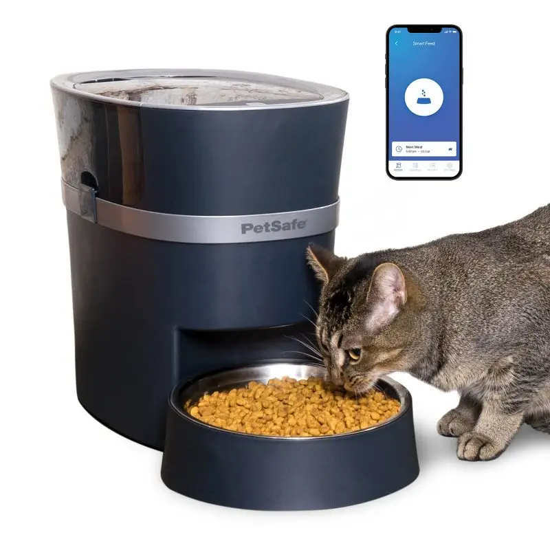 

Smart Automatic Pet Feeder for Dogs and Cats 24 Cup Capacity WiFi App Control Slow Feed Mode Low Food Alert Dishwasher Safe