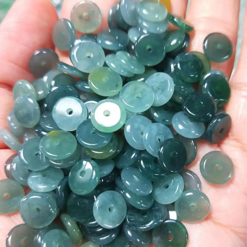 Myanmar Jadeite Grade A Burma Blue Water Jade Spacer Beads For Jewelry Making Diy Bracelet Beaded Necklace Charms Accessories