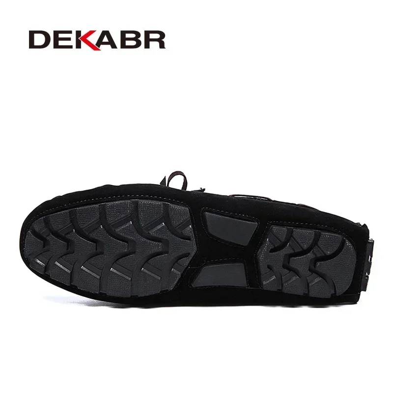 DEKABR Size 38~48 New Men Loafers Moccasins Casual Genuine Leather Shoes Fashion Men Slip on Driving Shoes Summer Style For Men