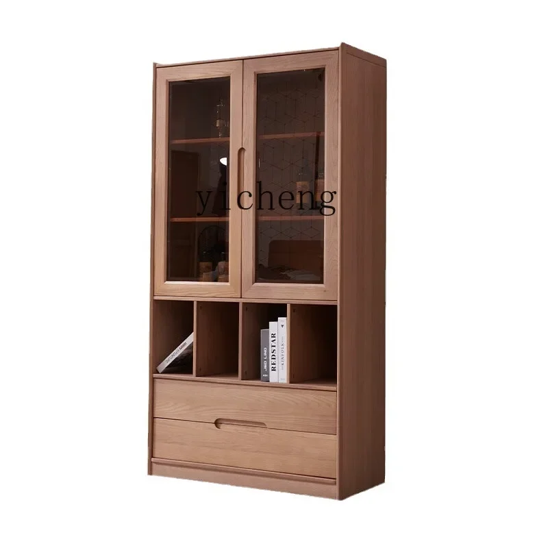 YY Living Room Ash Modern Simple and Versatile Cabinet Bookcase Display Cabinet Magazine