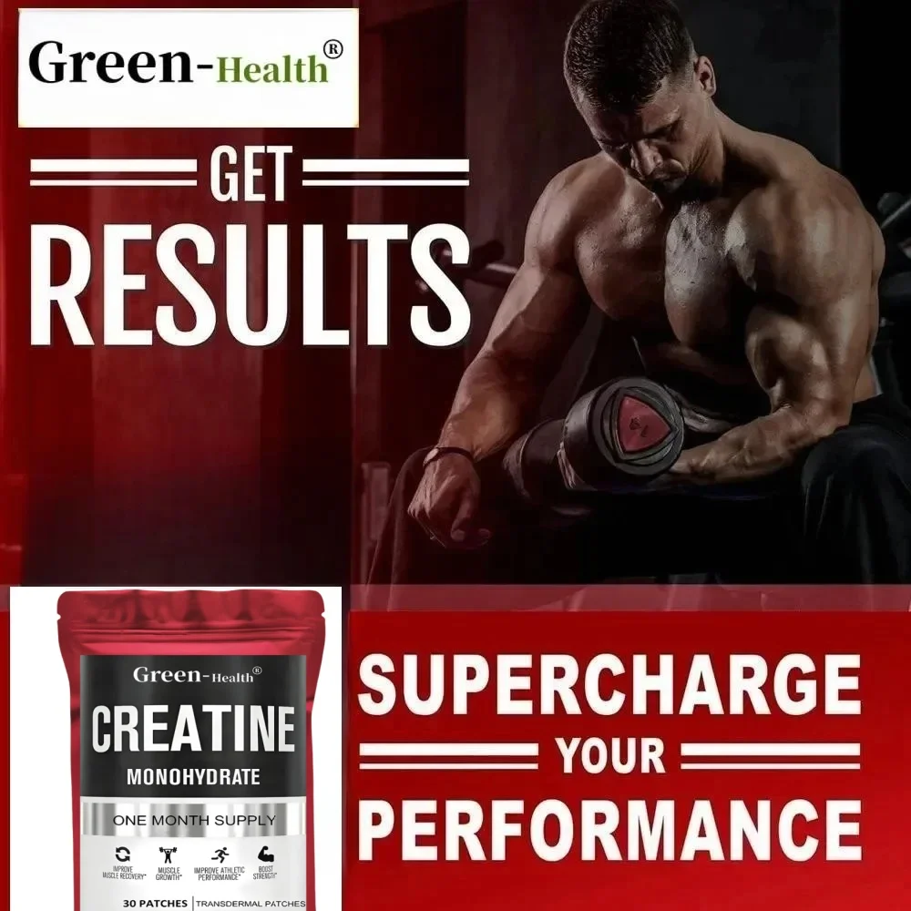 Creatine Monohydrate Transdermal Patches - Muscle Growth Strength Increase Energy Output Enhancer 30 Patches
