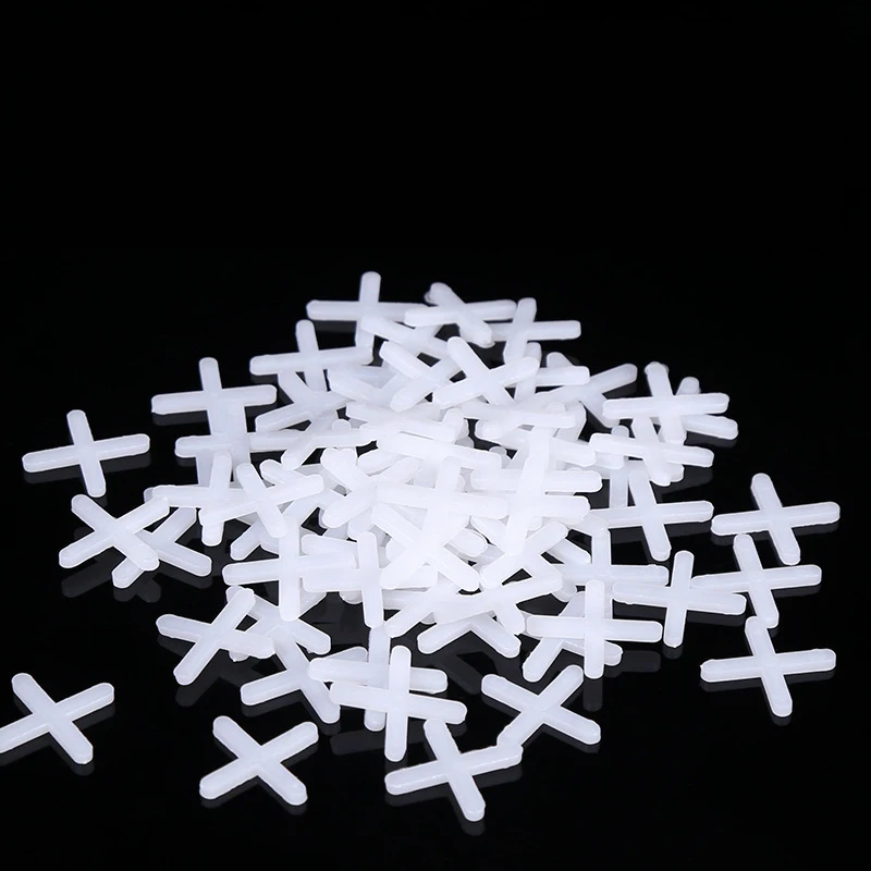 500Pcs 1/1.5/2/2.5/3/5mm Ceramic Tiler Spacer Cross Decoration Tool Plastic Tile Plumber Reuseable Leveling System Construction