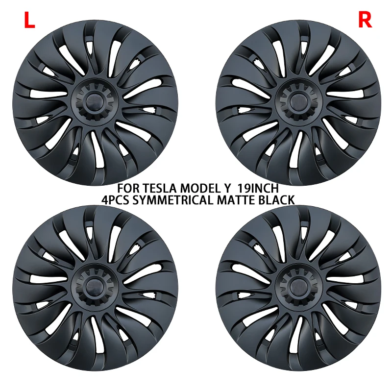 Livingfun Symmetrical 4PCS for Tesla Model Y 19 Inch Hub Cap Performance Wheel Caps Hubcap Full Rim Cover Accessories 2022 2023