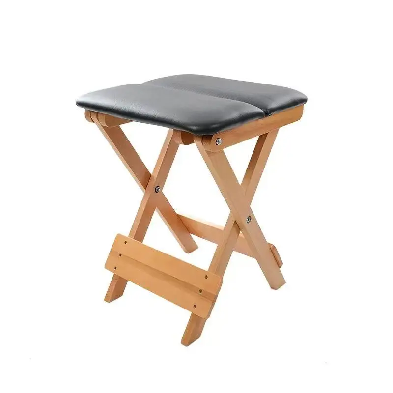 Durable Cork Wood  Pilates Chair Foldable Portable Adjustable Eco Friendly Health Yoga Meditation Fitness Training Stool