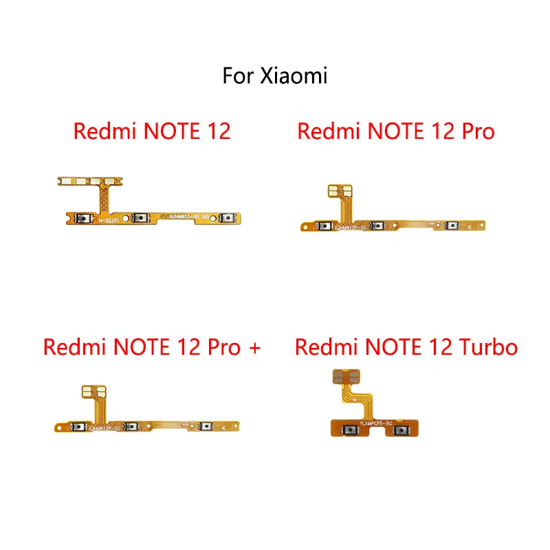 Power Button Switch Volume Mute Button On / Off Flex Cable For Xiaomi Redmi NOTE 12 Pro + Plus Turbo