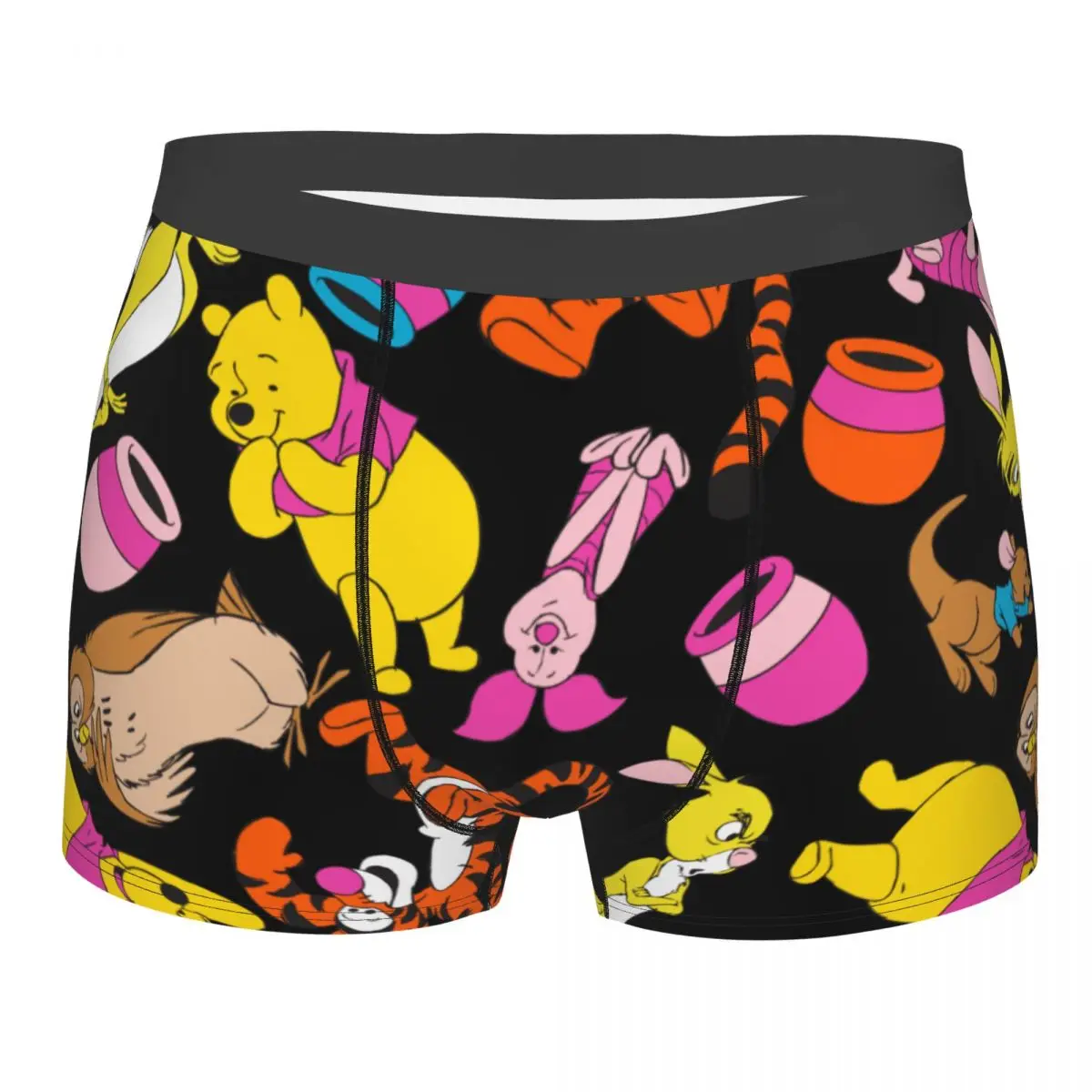 Novelty Boxer Winnie The Pooh Bright Friends Shorts Panties Briefs Men Underwear Mid Waist Underpants for Homme