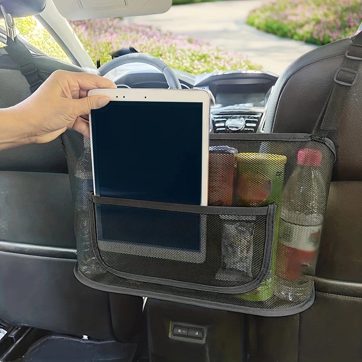 سعة كبيرة مقعد السيارة صافي جيب حقيبة يد محفظة حامل شبكة الحقيبة الخلفية بين مقاعد حقيبة التخزين المنظم اكسسوارات السيارات