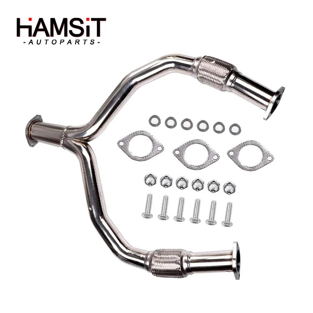 Hamsit Stainless Steel Y-Pipe Exhaust Downpipe For Nissan 370Z Z34 Infiniti G37 V36 VQ37VHR