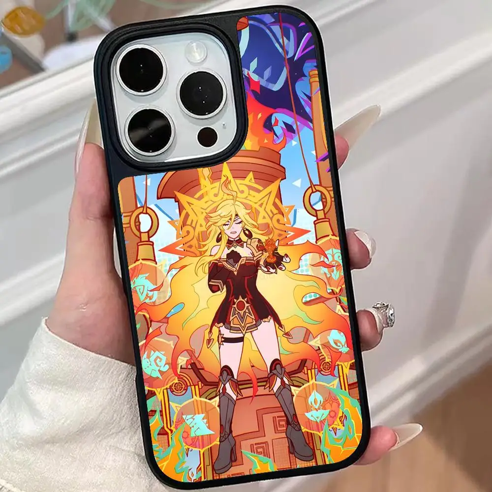 

Game GI Mavuika Matte Surface Mobile Phone Case for iPhone 17 16 15 14 13 12 11 Air Pro Max Plus Colorful Cover
