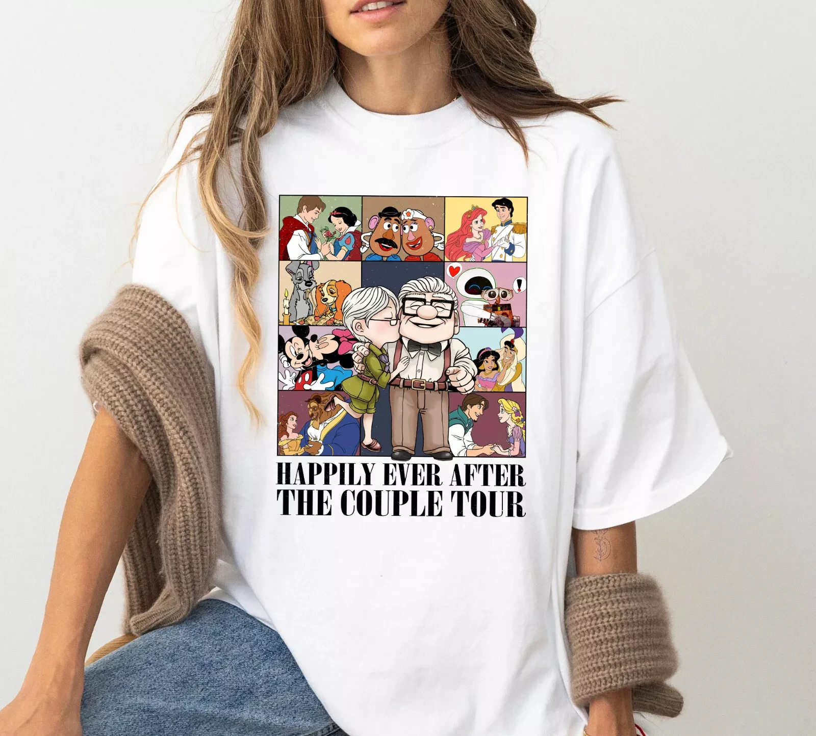 2025 Plus Size Women's Summer Cotton Short-Sleeved T-shirt Disney Anime Licensed Pattern Print Stylish Attire