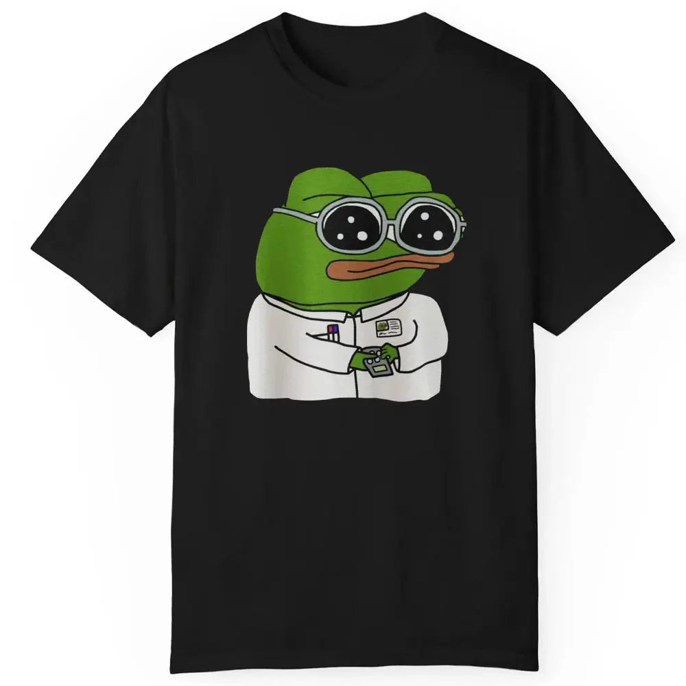 عالم بيبي الضفدع Labcoat Fren Science Meme مضحك ثقافة الإنترنت الفكاهة الحضرية الجرافيك تيز للجنسين قصيرة الأكمام قميص #2
