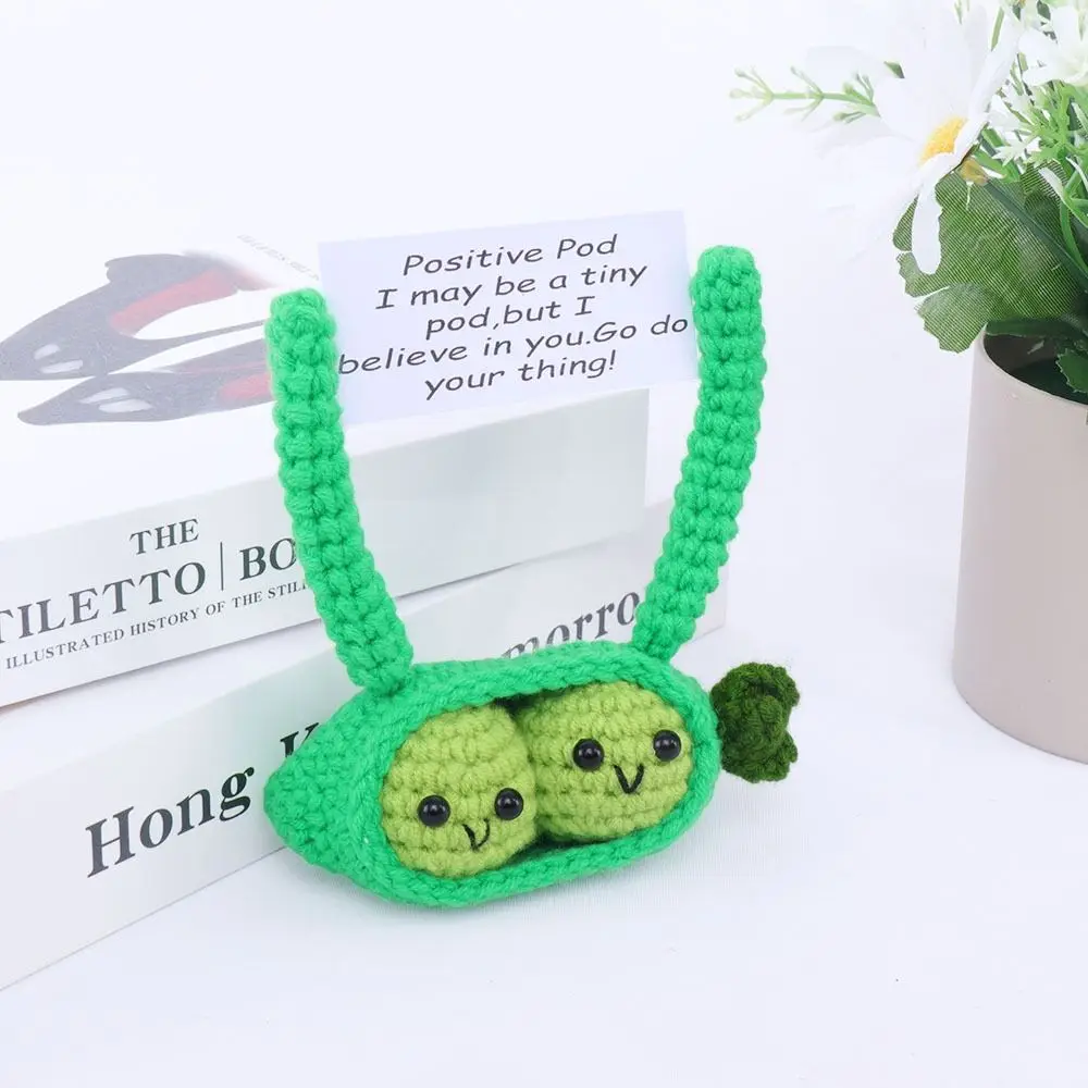 

Office Decor Positive Energy Doll Home Decoration with Positive Affirmation Card Knitted Vegetable Doll Handmade