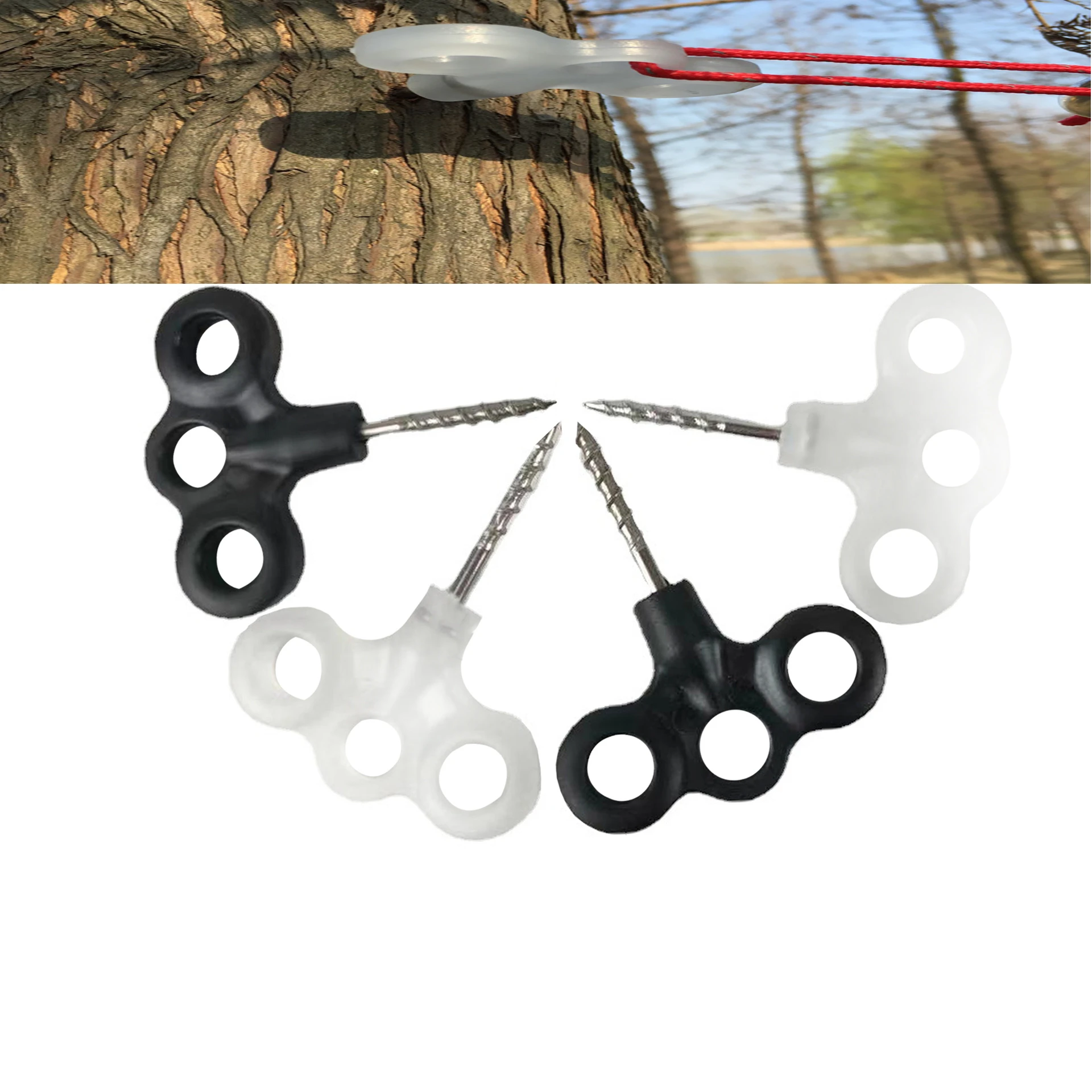 5pc acampamento brilho deck unhas viagem ao ar livre caminhadas tenda acessórios 3 furos parafuso picos de metal luminoso dossel estacas