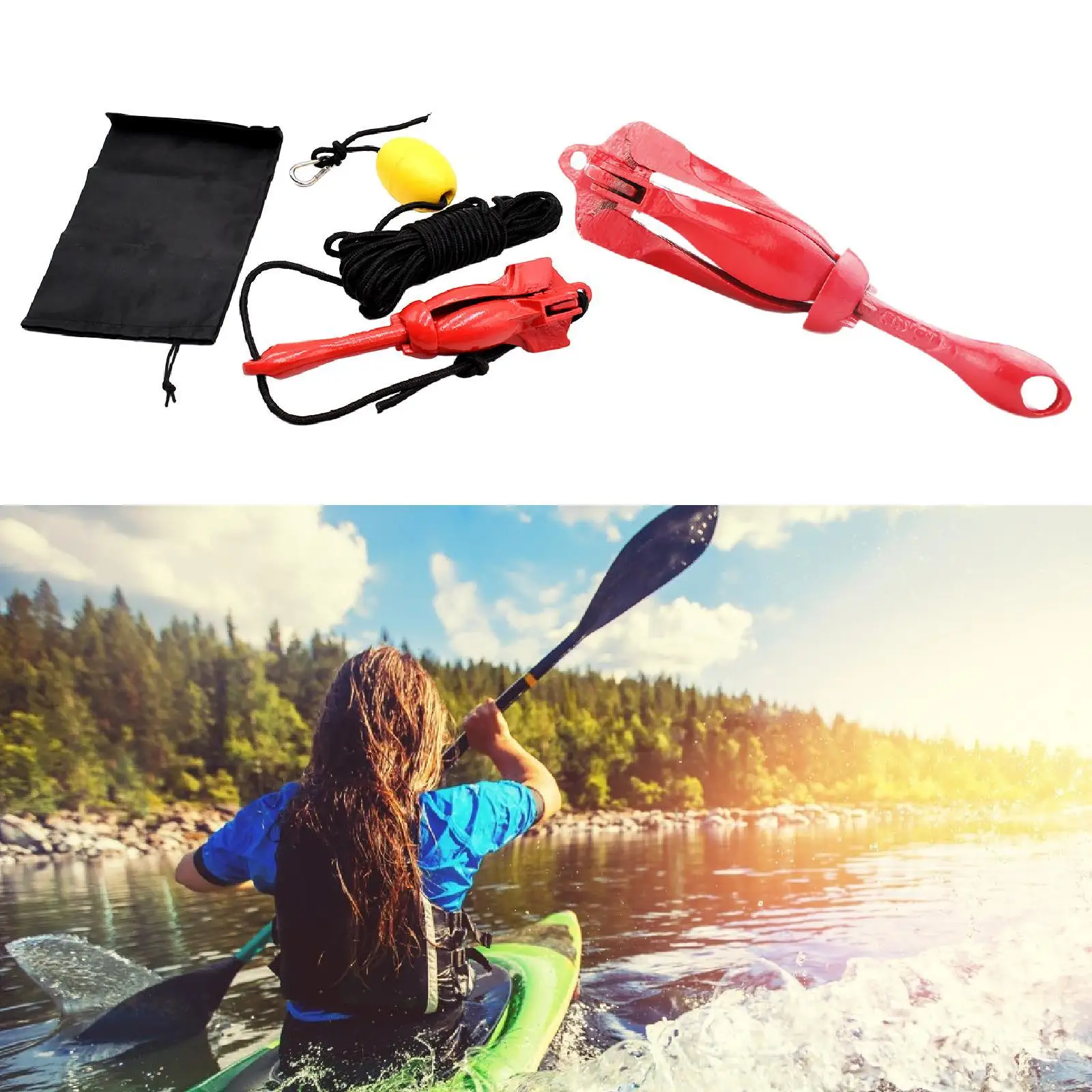 

Складной якорь для захвата, аксессуары, портативный якорь для каяка, док-станция для рыбацкой лодки, лодки, плота, весла, каноэ