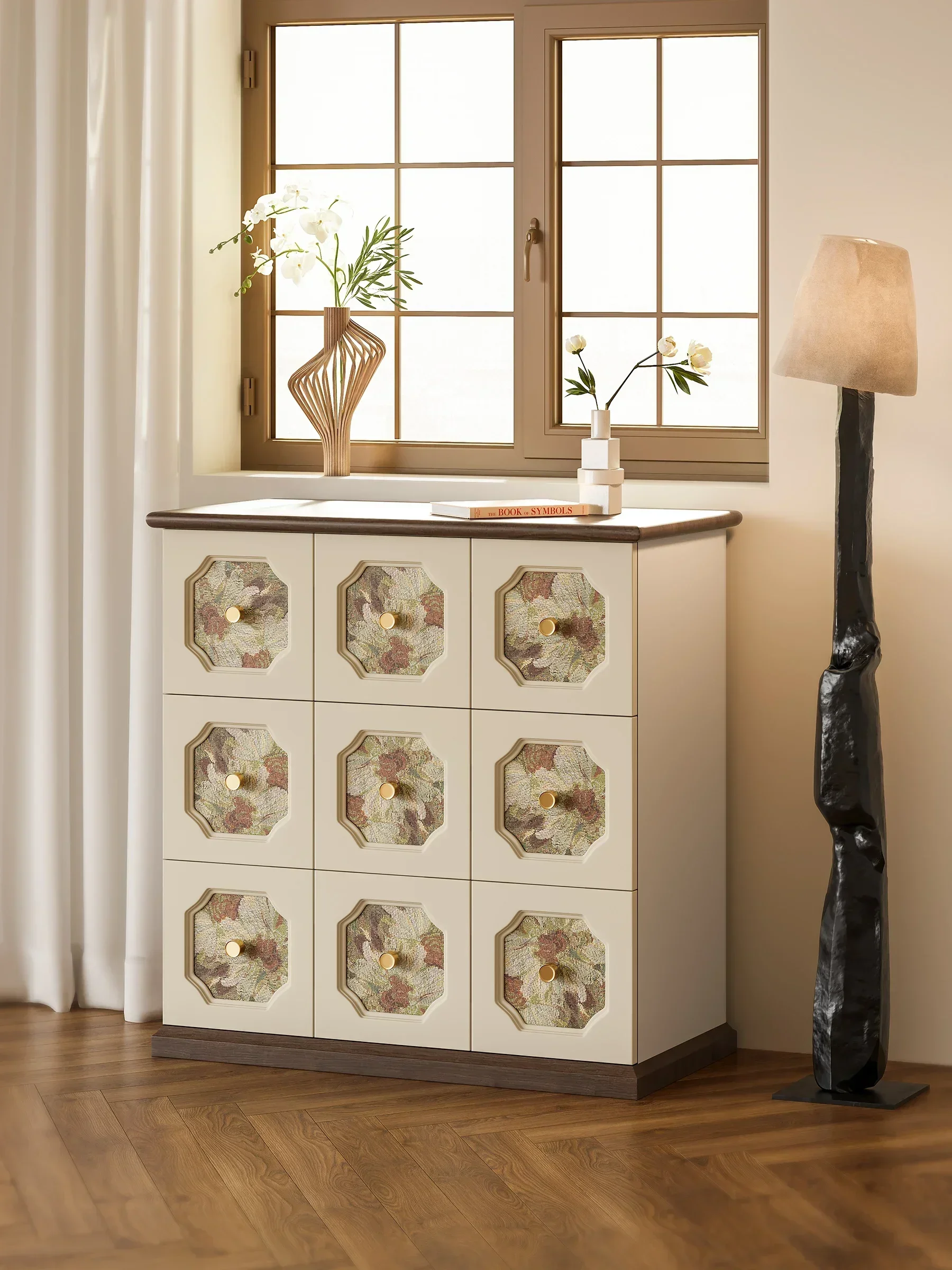 حار بيع ودائم الفرنسية الإبداعية الأوسط القديمة متعددة الأدراج خزانة خزانة جانبية خزانة التحف خزانة حائط #3