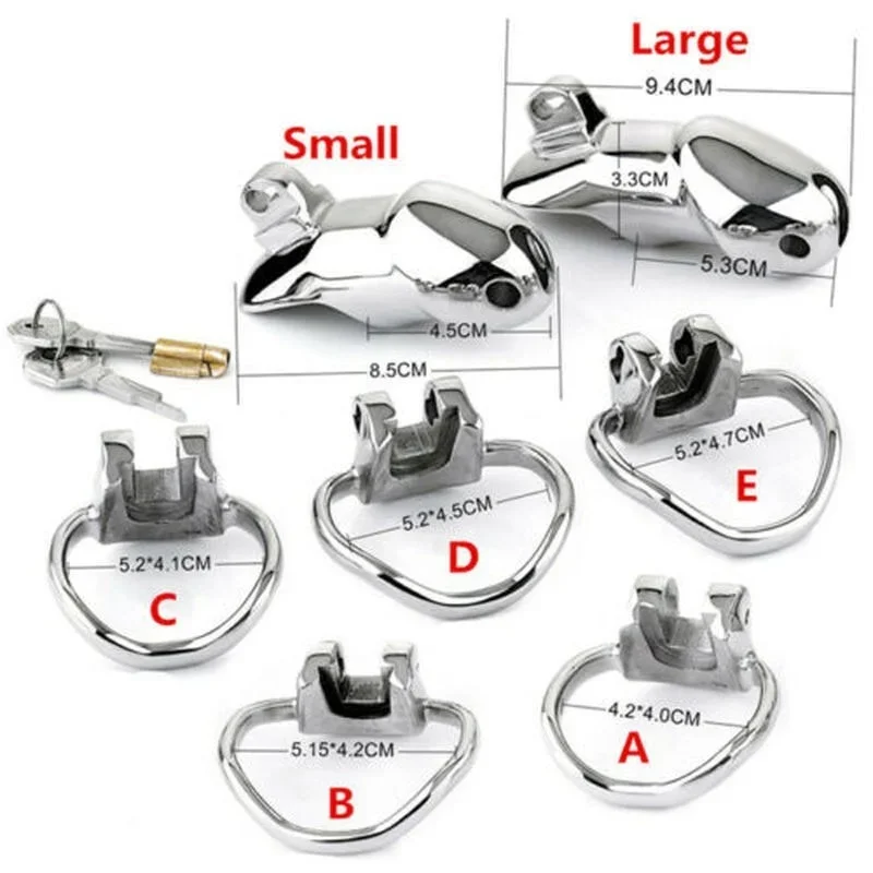 남성용 스테인리스 스틸 순결 장치 벨트, 수탉 감옥 금속 페니스 케이지, 익스트림 수탉 잠금 구속 링, 남성용 섹스 토이, BDSM