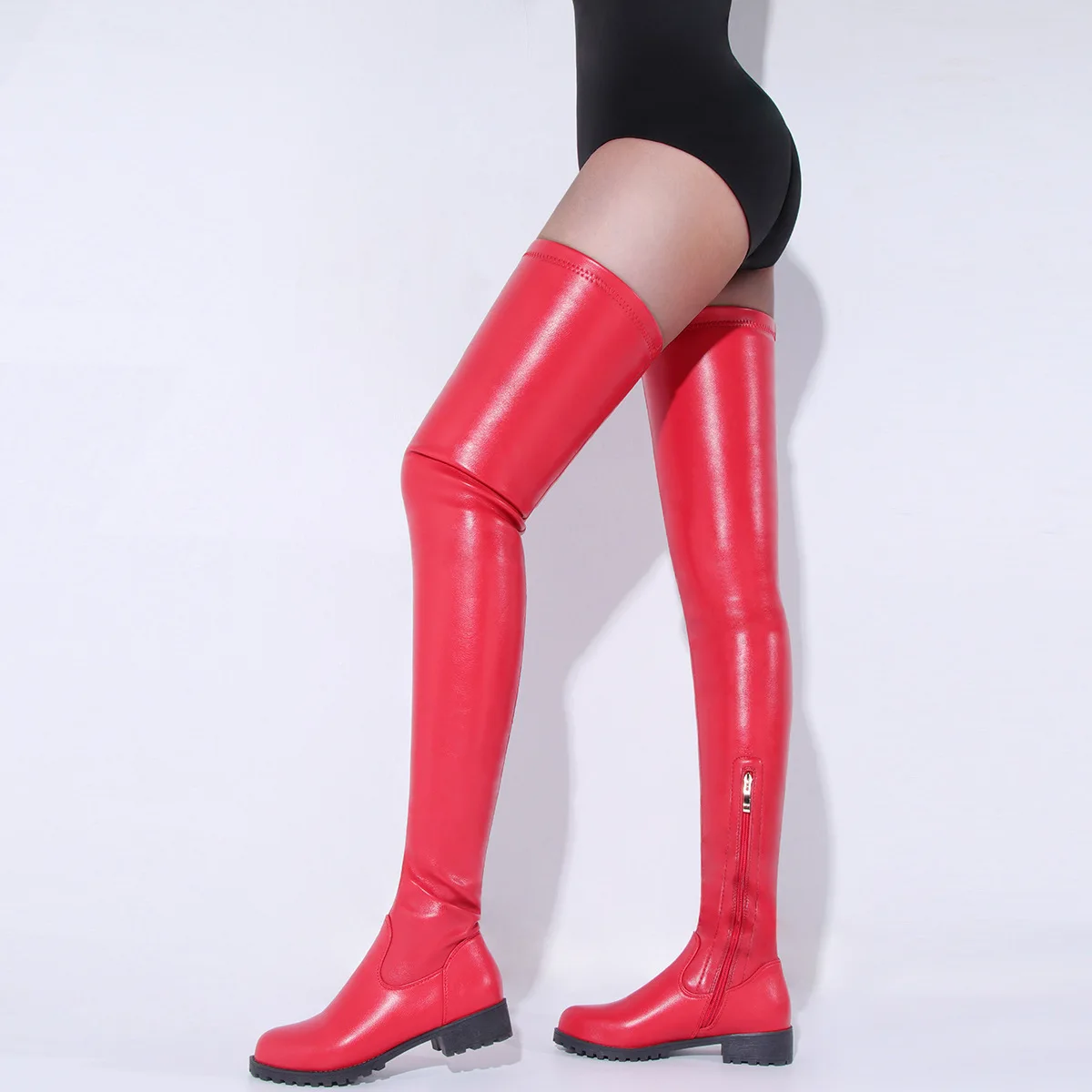 OLOME Women Over-The-Knee Boots Black Size 47 4