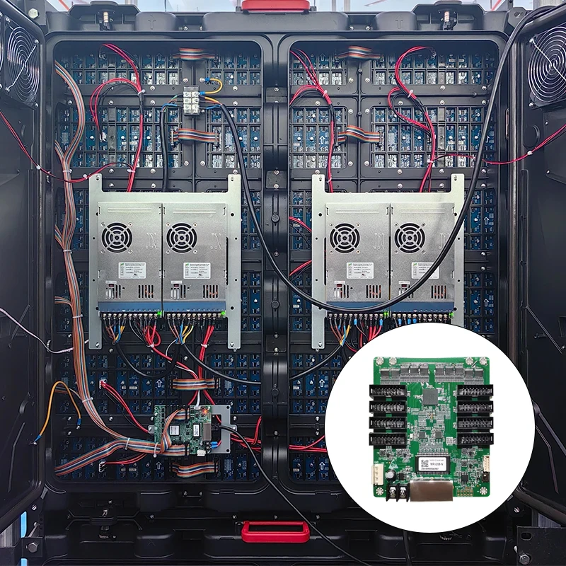 Karta odbiorcza Novastar MRV208-1, 256*256 pikseli, interfejs HUB75*8, pełnokolorowy wyświetlacz LED RGB do użytku profesjonalnego.
