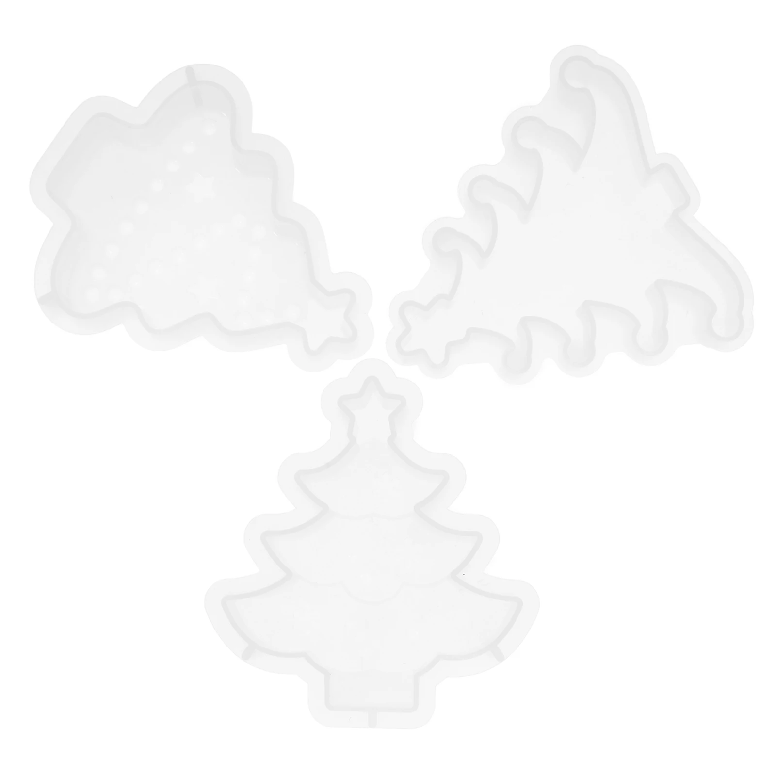 

3pcs Christmas Tree Silicone Reusable Making Molds Decorative Diy Wax Mold Holiday Home Decor Christmas Theme