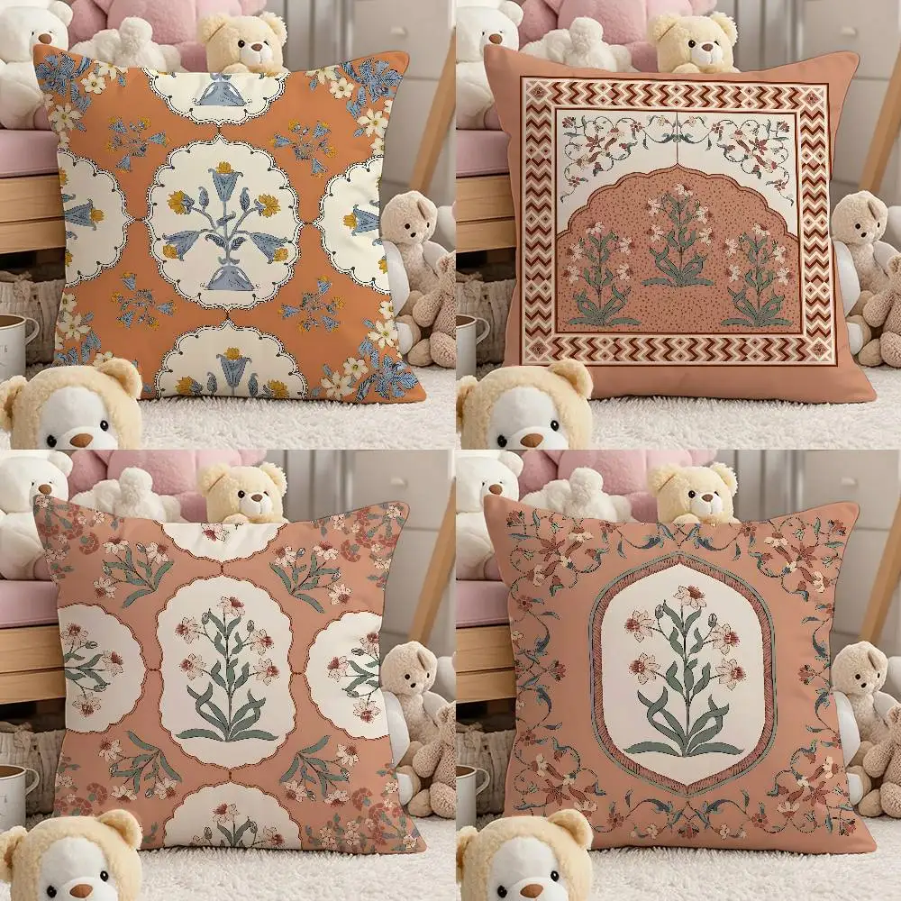 

P-Pillow Pattern Pillow Case Comfort Sofa Bed Silky Elegant Invisible Zipper Custom Decorative Cushion Cover