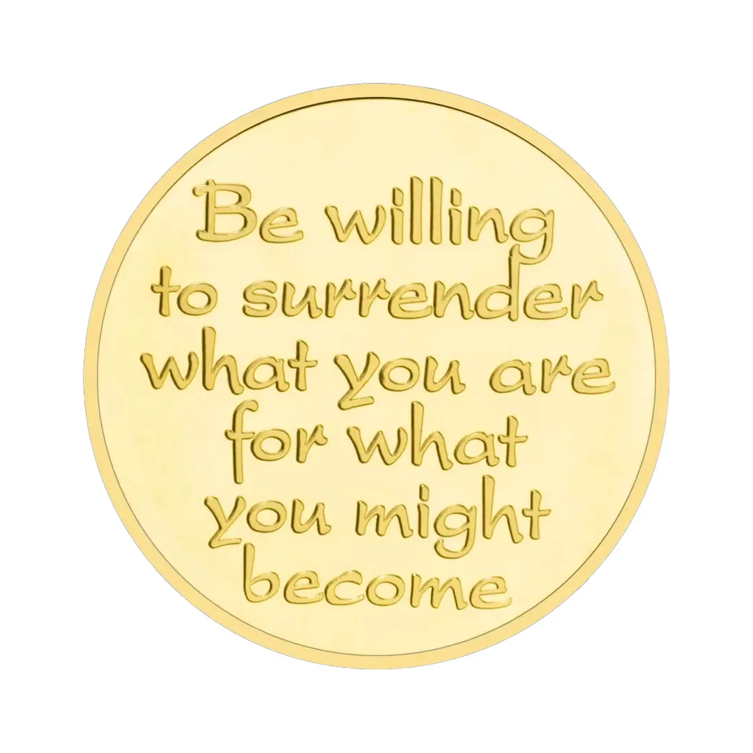 Change Is The Essence of Life Collectible Coin Gold Plated Encouraging Latters Commemorative Coins